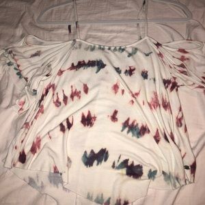 Tie die off the shoulder shirt